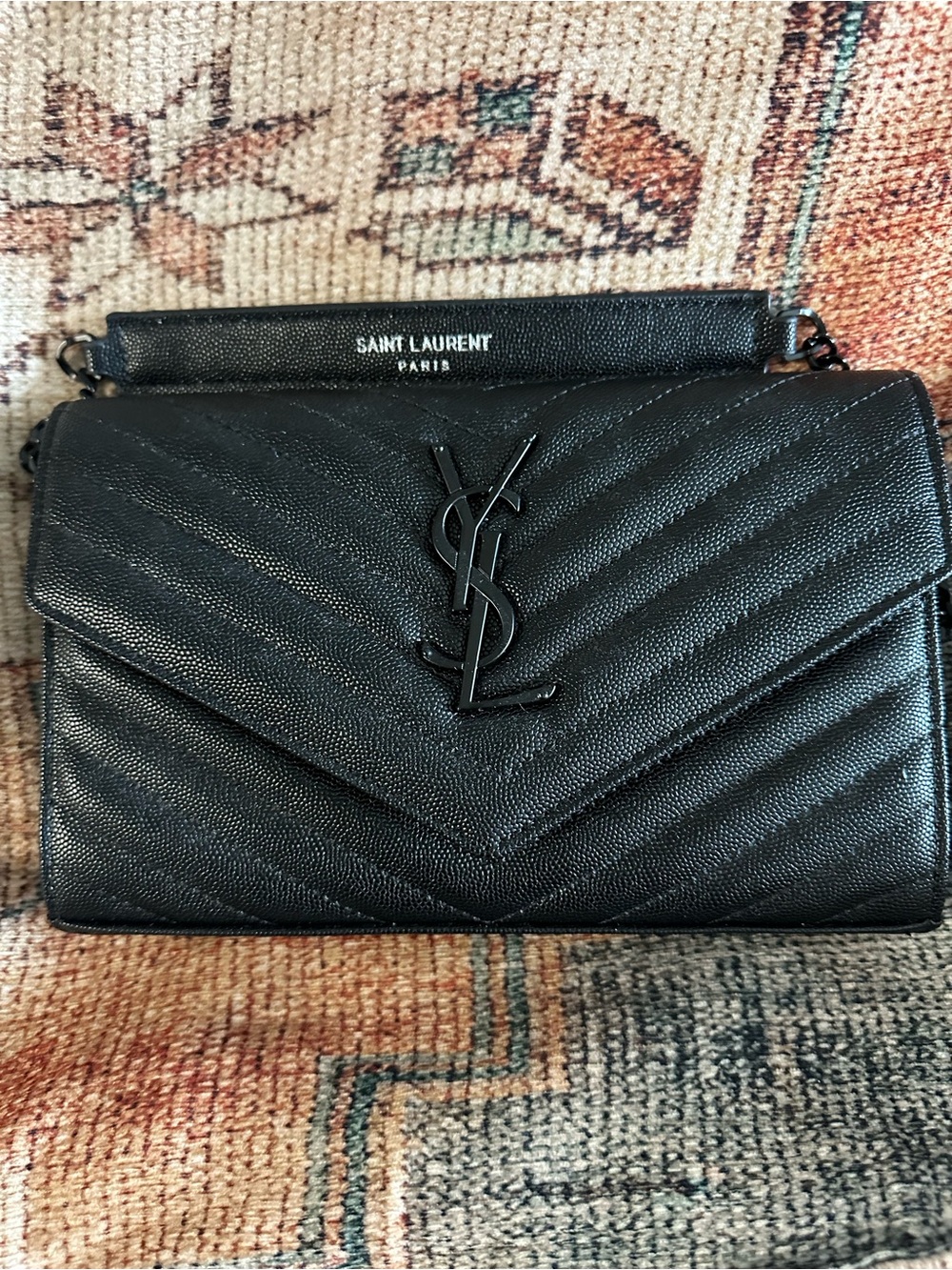 Saint Laurent Black Quilted Leather Chain Wallet - Picture 3 of 6